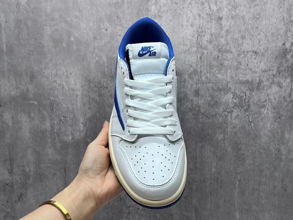 Fragment Design x Travis Scott x Air Jordan 1 Low OG SP 'Sail Military Blue'